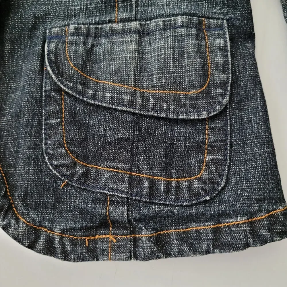Younique Black Denim Blazer Tailored Jacket S Structured Workwear Casual Edgy